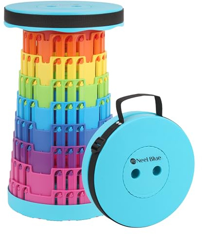 WedDecor Tabouret pliable télescopique, siège portable robuste avec charge maximale de 200 kg, tabouret de voyage réglable et léger pour camping, randonnée, jardin, barbecue et utilisation à la maison