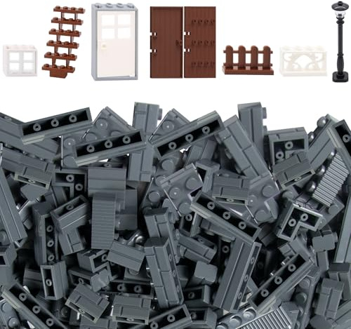 Cabeeskii 337 mattoni profilo muratura, blocchi di mattoni da parete, porte finestre, recinzioni, set di blocchi da costruzione, parti giocattolo, compatibili per la costruzione di mattoni delle