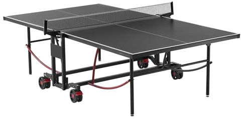 VEVOR Ping Pong Table, Professional Table Tennis Game, Indoor/Outdoor All Weather Aluminum Table Tennis Table, Portable Foldable Table with Quick Clamp Net & Large Lockable Wheels, 10 Minute Assembly