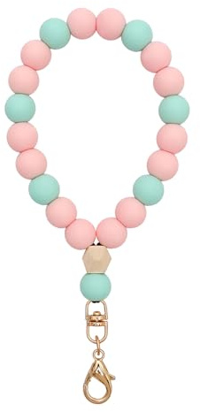 MORSUNBELA Handykette Perlen universal Handgelenk Handyband Rosa | Universelle Handykette mit Perlen fürs Handgelenk Handyband, Handschlaufe und Schlüsselanhänger für Alltag und unterwegs