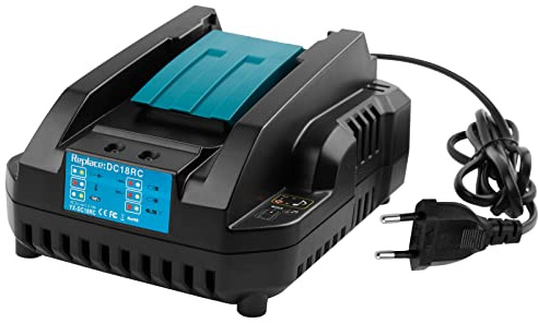 ASUNCELL 4A DC18RC Chargeur rapide compatible avec Makita 14,4 V-18 V Li-Ion batterie de rechange BL1815 BL1830 BL1840 BL1850 BL1860 BL1890 BL1415 BL1430 BL1440
