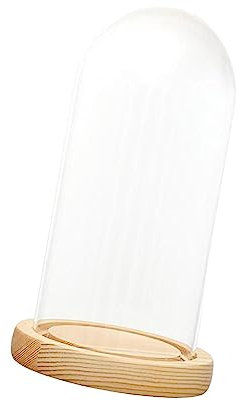 Clear Glass Dome Cloche Dollhouse Decor Ornament DIY Clear Dome Cloche 12x25x14cm