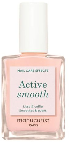 Manucurist Active Smooth 00 Nail Concealer Polish & Care - No Lamp - Ultra-Brightening 2 in 1 Rosé Finish Nail Polish & Nail Strengthener - CC Nail Concealer - Ridge Filler for Nails - Plant-Based
