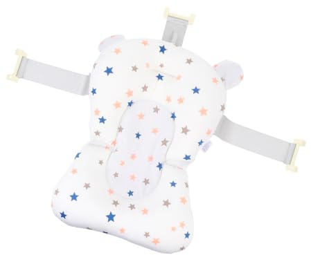 Asiento de Baño para Recién Nacidos de Malla Blanco, Soporte Flotante | Algodón y Partículas de Polylon, Antideslizante, para Bañera Uso en Baño de Ñiño, Cómodo