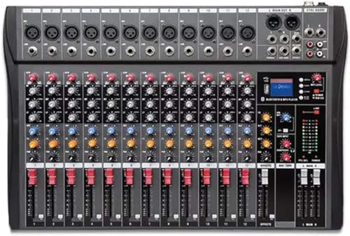 Mesas De Mezclas De Estudio 6/8/12/16 Canales Mezclador De Audio Compacto Bluetooth USB DJ Mesa De Mezclas De Sonido, 12 Way