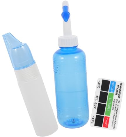 SAFIGLE Botella de Lavado Nasal Profesional Irrigador de Cavidad Nasal con Pulverizador para Limpieza Diaria para Adultos y Incluye Termómetro y Diseño Ergonómico