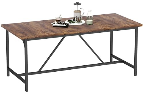 HOMCOM Mesa de Comedor Rectangular 180x80x75,5 cm Marrón Rústico