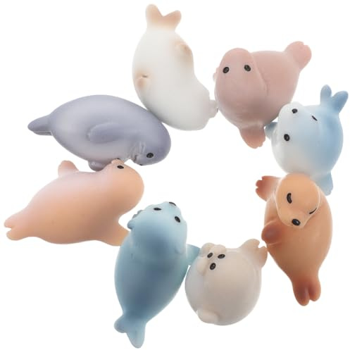 8Pcs Mini Resin Sea Lion Figurines Realistic Ocean Animal Cake Toppers | Fairy Garden Fish Tank Dollhouse Decor Desktop DIY Miniature Animal Ornament