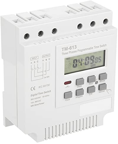 Generic Minuterie Programmable Numérique Intelligente Triphasée 380 V avec 17 Réglages pour Le Contrôle du Moteur, Pompe à Eau, Lampe Néon pour Usage Industriel