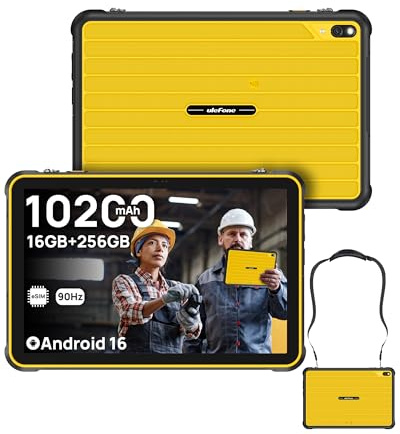 RugKing Pad 2 Pro Rugged Tablet 10.1'' 90Hz Android 16 16GB+256GB 10200mAh | 2TB TF,Built-in eSIM,Waterproof&Dustproof&Shockproof,Dual Speakers, 5G WiFi,3 Card Slots, 48MP+8MP Cameras, Gaming,NFC,FM