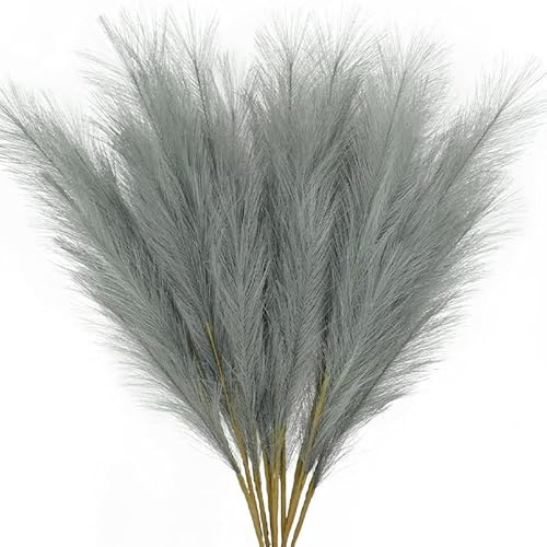LuminaCreek Hierba de la Pampa Grande, 5/10 Piezas, Hierba de la Pampa Artificial, decoración for Fiestas en el hogar, Planta de simulación, Flores, Ramo de Flores de caña, jarrón(S4,5pcs)