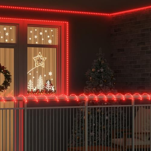GeenYuu Lichtseil mit 1200 LEDs Rot 50 m PVC flexibles Design für Innen und Außen festliche Beleuchtung energiesparend wetterfest und vielseitig einsetzbar