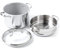 GreenPan Venice Pro Tri-Ply Stainless Steel Healthy Ceramic NonStick 24cm/7.6 L Multipurpose Boiler Stockpot with Steamer/Strainer Insert & Glass Lid, PFAS Free,Induction & Oven Safe,Silver