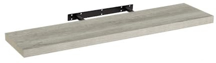 LOLAhome Estante de Pared Flotante de Madera MDF Gris Decorativo,Balda de Pared,De 23x100 cm para Salón, Cocina, Oficina, Dormitorio,Resistente