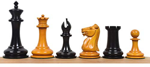 1849-50 Juego de Piezas de ajedrez Leuchars Cook Staunton Only - Madera de ébano Natural - 4.5 