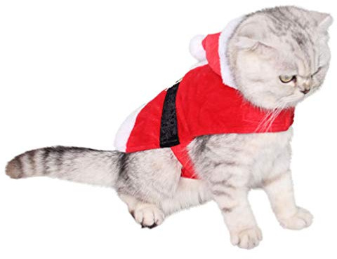 Balacoo Katt juloutfit – jul sällskapsdjur kostym katt kläder jultomten kostym för små katter kattungar hundar