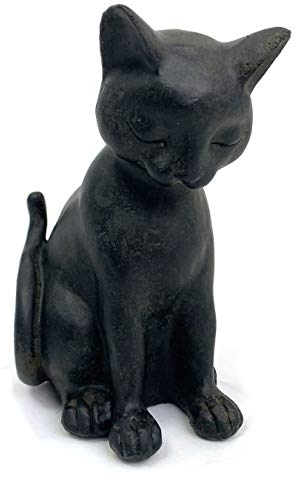 Moritz Figur Sitzende Schwarze Müde Katze 20 cm Höhe Kater Kantenhocker Dekofigur Katzen