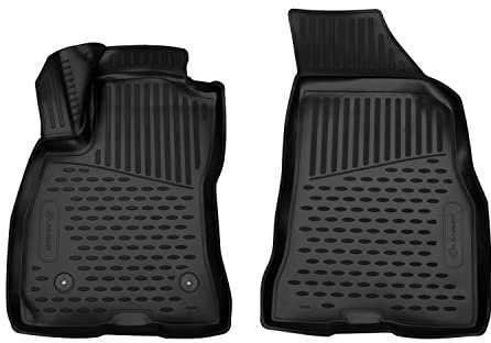 ELEMENT Set di Tappetini Auto in Gomma TPE 3D per FIAT Doblo | Mk2 II | Dal 2010 | Solo Anteriori | Tappetini Auto Originali 100% Adatti, Gomma Auto Universali Resistanti, Tappeto