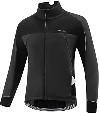 baleaf Fahrradjacke Herren Winter Winddicht Wasserdicht Radjacke Herren Fahrrad Winterjacke für Radfahren Laufen Schwarz XXL