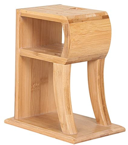 Bloque de Cuchillos Bloque de Cuchillo de Madera de bambú, 180 ° de ventilación Cuchillo DE Cuchillo DE Almacenamiento 6 Agujeros Universal Cuchillo Holder sin Cuchillos Hogar Almacenaje