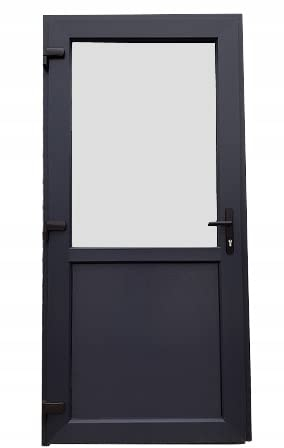 Otwarte PVC-Außentür. Geschäft, Balkon, Haus, Wirtschaft. Anthrazit (100x200 linke Tür)