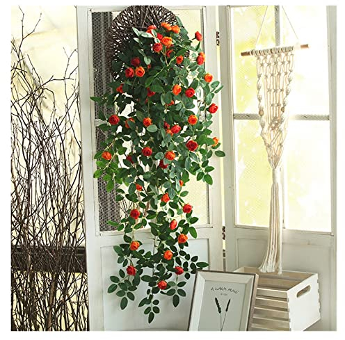 Weihnachtskranz Gefälschte Pfingstrose Rose Reben Künstliche Weinrebe Blumen Girlande Vintage Eukalyptus Hängepflanze für Hochzeit Bogen Tür Party Dekoration 100CM Kranz