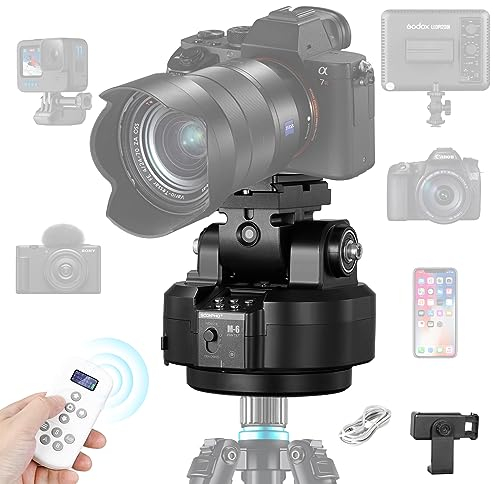 Soonpho M6 Tête de trépied panoramique électrique motorisée à 360 degrés avec pince pour téléphone et télécommande AI Face Tracking Reconnaissance des gestes AB Deux points pour DSLR,Trépied,Téléphone