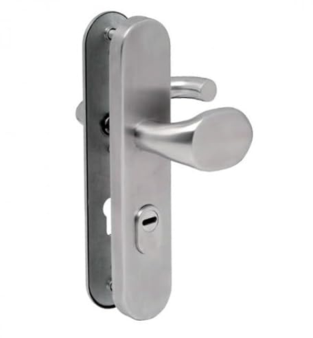 ToniTec Haustür Schutz-Wechselgarnitur Schutzbeschlag 92mm U-Form Edelstahl ES1 mit Zylinderabdeckung