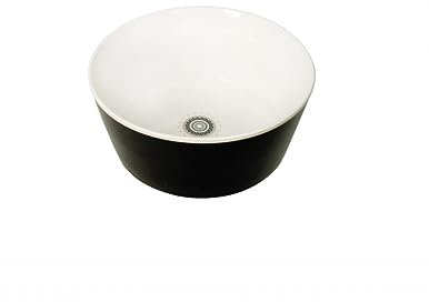 Brandani 52826 CIOTOLA GOURMET SHANTI NEW BONE CHINA, cm d 17,5X6,5 h, Nero con decoro Shanti, Forma Gourmet