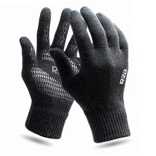 R2B Winter Handschuhe Touchscreen - Fahrradhandschuhe damen und herren, Handschuhe winter mit Anti-Rutsch-Schicht, outdoor Handschuhe mit warmes und weiches Futter, warme Handschuhe