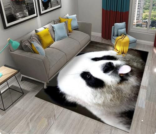 KIESEY Panda Print Bambus Teppich Wohnzimmer Schlafzimmer Türmatte Küche Eingang Dekoration rutschfeste Fußmatte 80x150cm