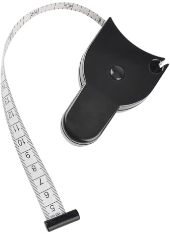 Genaue Körpermaße Fikiro Sportmaßband Einziehbare Druckknöpfe MaßBand KöRper Ergonomisches Körpermaßband für Maßband zum Messen von Körperumfängen Leicht zu tragen und vielseitig（Schwarz）