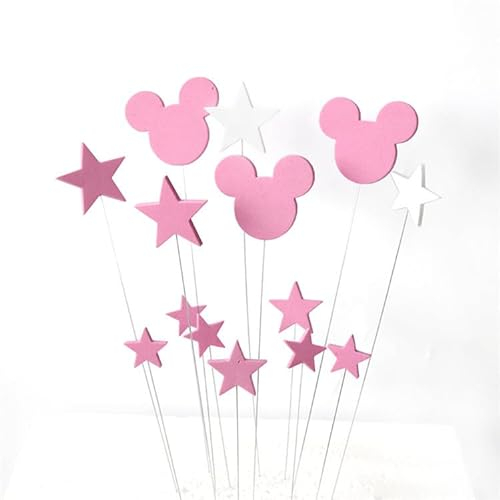 DDFV Mouse Cake Decorating Set, 27 Colored Pieces, Mouse Cake Toppers, Birthday & Baby Shower Occasion, Multicolored