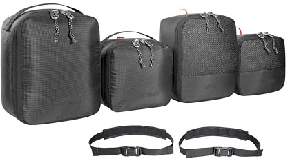 Tatonka EDC Organisation Set (6-teilig) - Praktisches Taschen- und Riemenset zur Gepäck-Organisation in Rucksäcken (4 Packwürfel, 2 Riemen) - Mit Klettflächen zur Fixierung