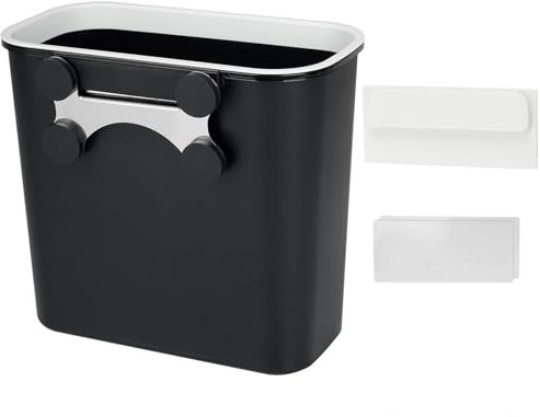 onlyfire Magnetic Trash Can, 8L Plastic Garbage Bin for Barbecue Grills, Hanging Kitchen Bin for Kitchen, Bedroom, Bathroom, Camping, Black