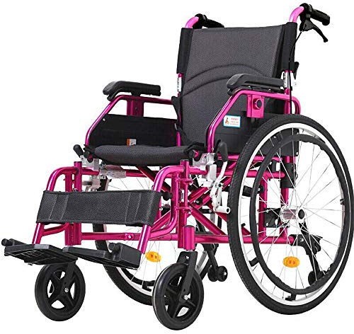 Silla de ruedas plegable ligera con absorción de impactos 3D para ancianos, discapacitados y pacientes de rehabilitación, carrito de aluminio portátil