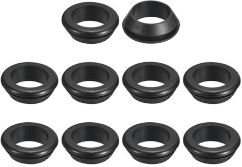 QUARKZMAN 10pz Passacavo 25mm ID 30mm Guarnizione per Cavi Passacavo in Gomma Gommini Passacavo Elettrico per Firewall Guarnizione per Cablaggio Elettrico, Nero