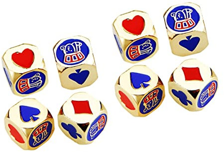 BCOATH 8stücke Metall Poker Würfel Für Tischspiele Und Partys Bunte Poker Würfel Für Männer Frauen Und Spielzeug-Requisiten Für Unvergessliche Momente