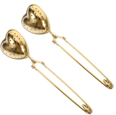 PHENOFICE 2pièces Filtre à Thé Acier Inoxydable Poignée Lot De Infuseurs Créatifs De Cœur Adaptés Pour Cérémonie Du Thé Et Bureau