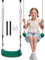 Fionrziy Asiento de Columpio para Niños,Altura Ajustable con 2 Correas para Hamaca y 2 Mosquetones,Soporta hasta 100 kg,para niños a Partir de 3 años (Verde)