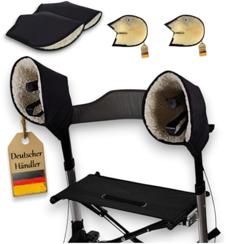 Rollator Handschuhe mit 100% Schurwolle, von FabaCare, Schurwollhandschuhe, extra warme Handwärmer, Handmuff, Wasserdicht, Winddicht, Fingerwärmer, Wollhandschuhe, Fäustling, 1 Paar