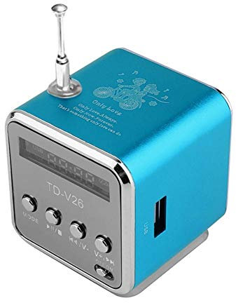 Generico Aggiornato subwoofer altoparlante mini altoparlante di musica LED lettore altoparlante stereo radio portatile USB Micro SD TF, adatto per PC notebook TD-V26 (blue)