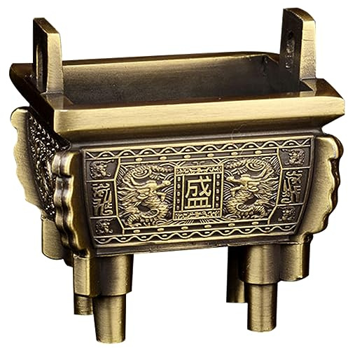 ULTECHNOVO Mini Incensario de Aleación de Zinc Dorado Trípode Retro Quemador de Incienso para Conos y Rollos de Incienso en Dormitorio y Cocina