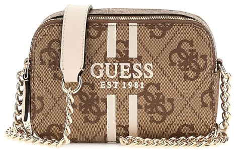 GUESS Noelle II Crossbody Camera Bag Latte Logo/Brown