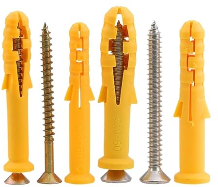 Ausdehnungsschloss, Steinwandschloss Wandanker Kunststoff-Spreizdübel mit Schrauben M6/M8 (40-80mm) 50 Stück(M8x60mm 10pcs)