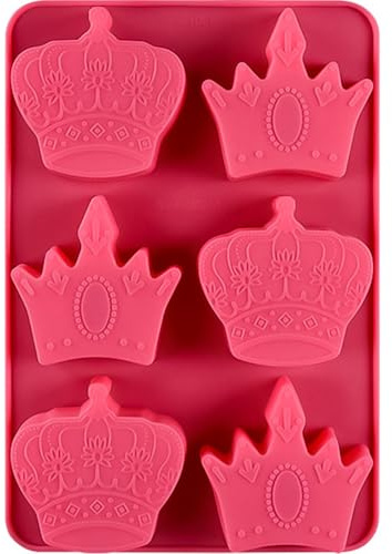 Honicemar 6 Löcher Krone Silikonform Formen, Backen DIY Schokoladenformen Kronen König Royal Königin Form, Antihaft Silikonformen für Kuchen Schokolade Gelee Eis Süßigkeiten usw, Zufällige Farbe