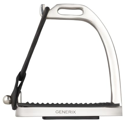 Horse Riding Safety Stirrups for English Saddle – Anti-Slip Lightweight Metal Stirrups for Adults – Durable Steel, Comfortable Support – Includes 2 Bonus Accent Bands (Silver, 5”)