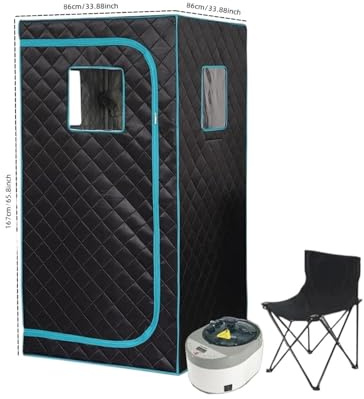 Sauna domestique de grande taille, hammam bénéfique for la peau, générateur 1600W 4,0 l, bain amincissant, SPA, santé for maison avec chaise(B Style)