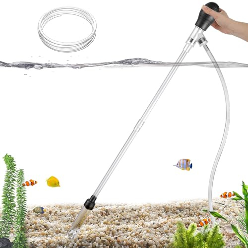 Carefree Fish Aquarium Gravel Cleaner 6Ft Hose Fish Tank Water Changer Sand Vacuum Silicone Airbag Adjustable Length ABS(for 5~20Gal Tank) 2026 New Upgrade Version