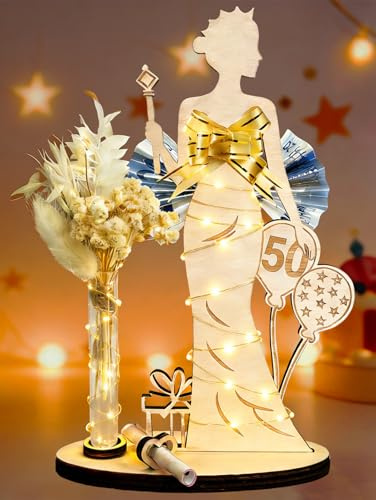 50. Geburtstag Frau Geldgeschenke Geburtstag Deko LED 50 Geburtstag Frau | Personalisierte Geschenke Zum 50 Geburtstag Frau Holz Schild Gästebuch Deko 50. Geburtstag